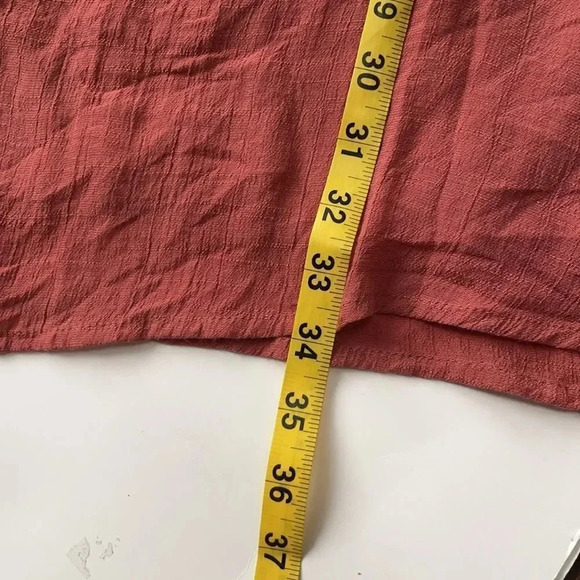 Anthropologie Naïf bell sleeved light rust/coral dress Lt weight, lined. Size PM - Picture 8 of 11